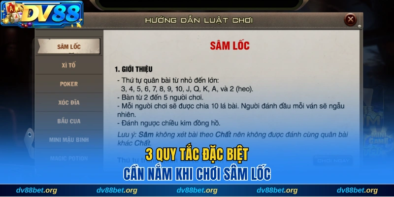 3 quy tắc đặc biệt cần nắm trong sâm lốc