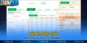 4 cách soi cầu bạch thủ lô chuẩn tại DV88