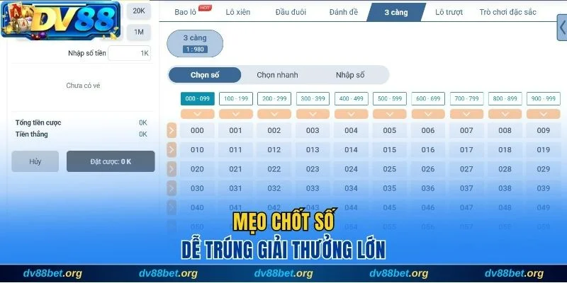 Mẹo chốt số dễ trúng lớn