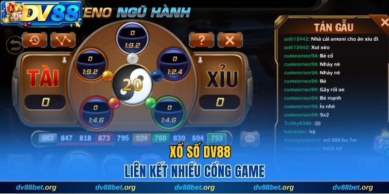 Xổ số DV88 liên kết nhiều cổng game